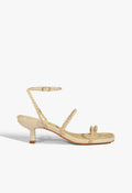 Kaya Straw Mid Sandal 5 Beige Leather - Schutz Shoes
