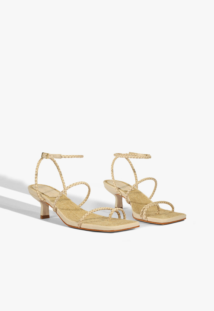 Kaya Straw Mid Sandal - Schutz Shoes