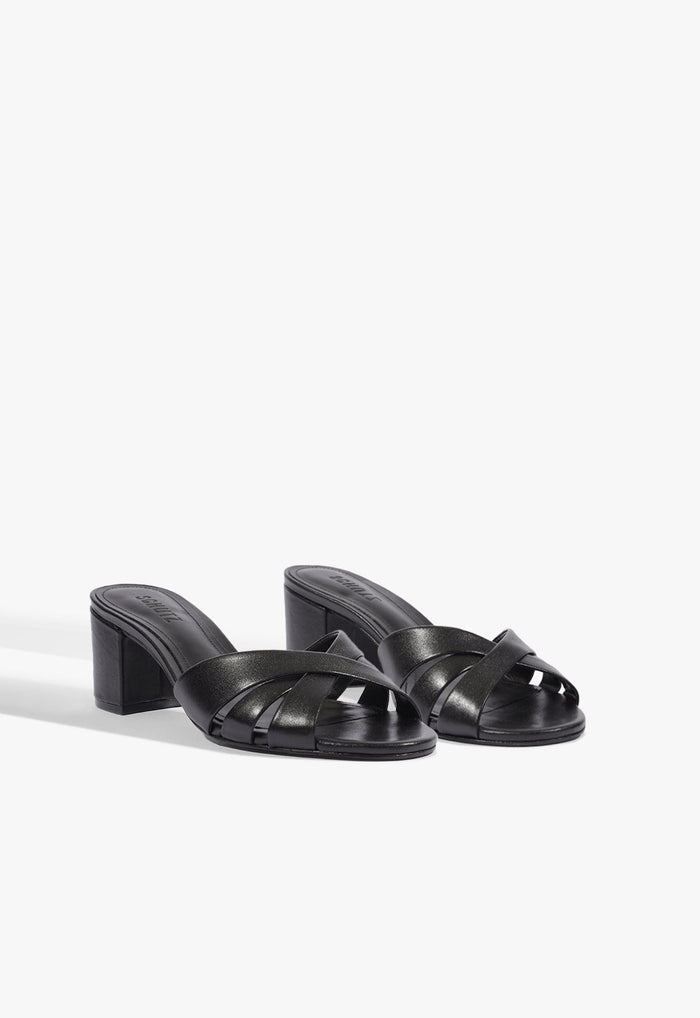 Keefa Block Mule Leather Sandal - Schutz Shoes