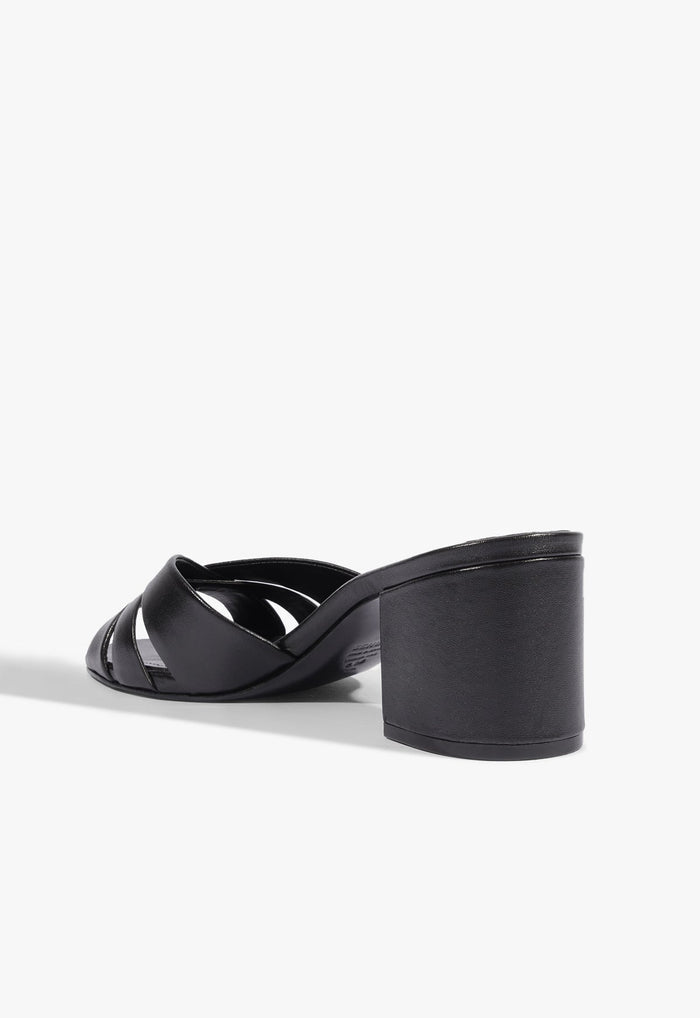 Keefa Block Mule Leather Sandal - Schutz Shoes