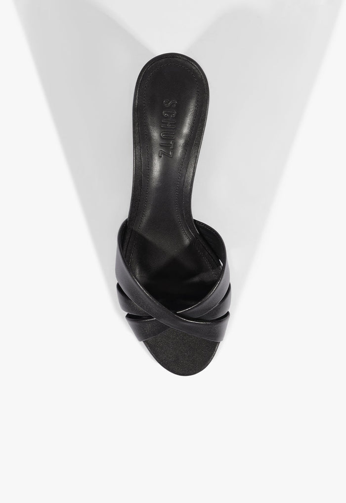 Keefa Block Mule Leather Sandal - Schutz Shoes