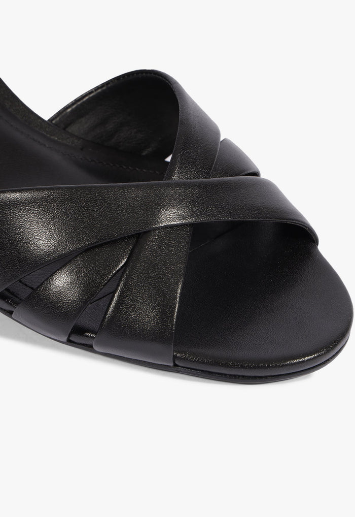 Keefa Block Mule Leather Sandal - Schutz Shoes