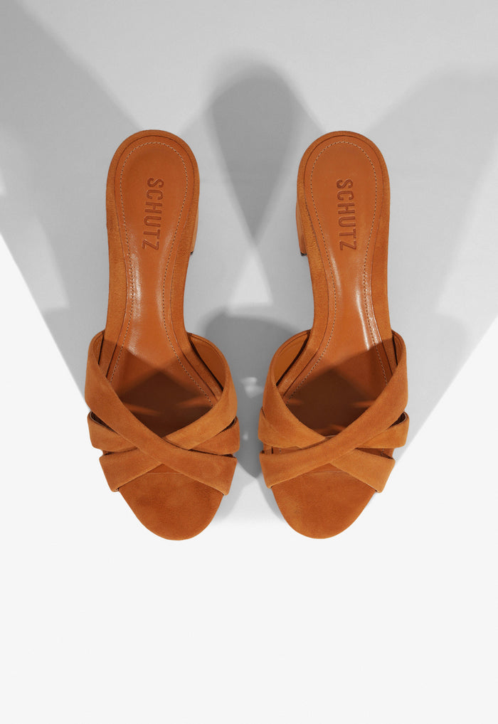 Keefa Block Mule Suede Sandal - Schutz Shoes