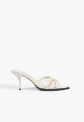 Keefa Leaf Mule Leather Sandal 5 Sugar White Leather - Schutz Shoes