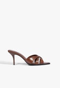 Keefa Leaf Mule Leather Sandal 5 Warm Toffee Leather - Schutz Shoes