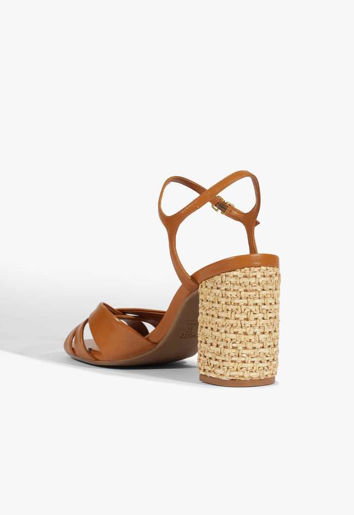 Keefa Raffia High Block Sandal - Schutz Shoes
