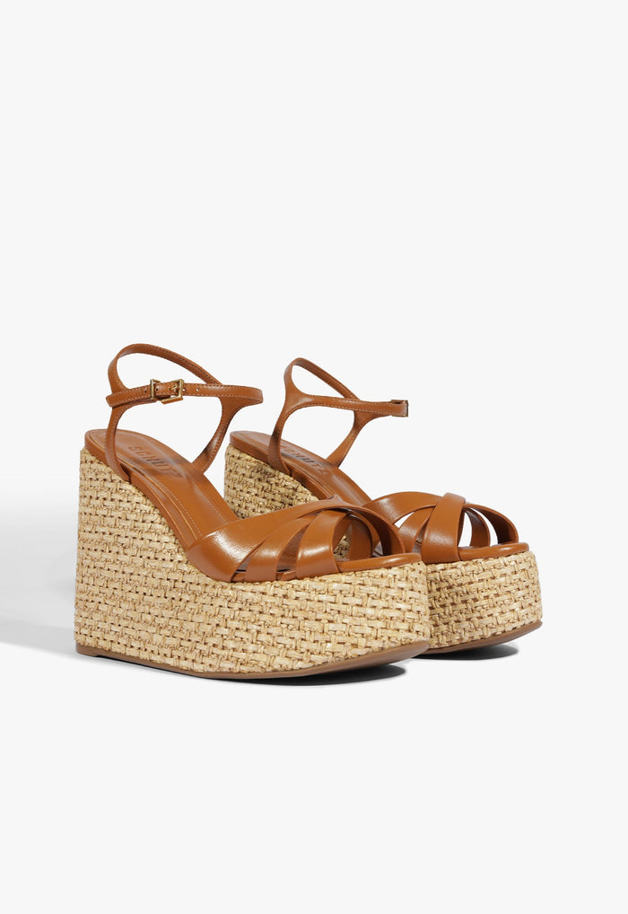 Keefa Raffia Wedge Sandal - Schutz Shoes