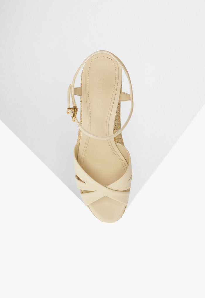 Keefa Raffia Wedge Sandal - Schutz Shoes