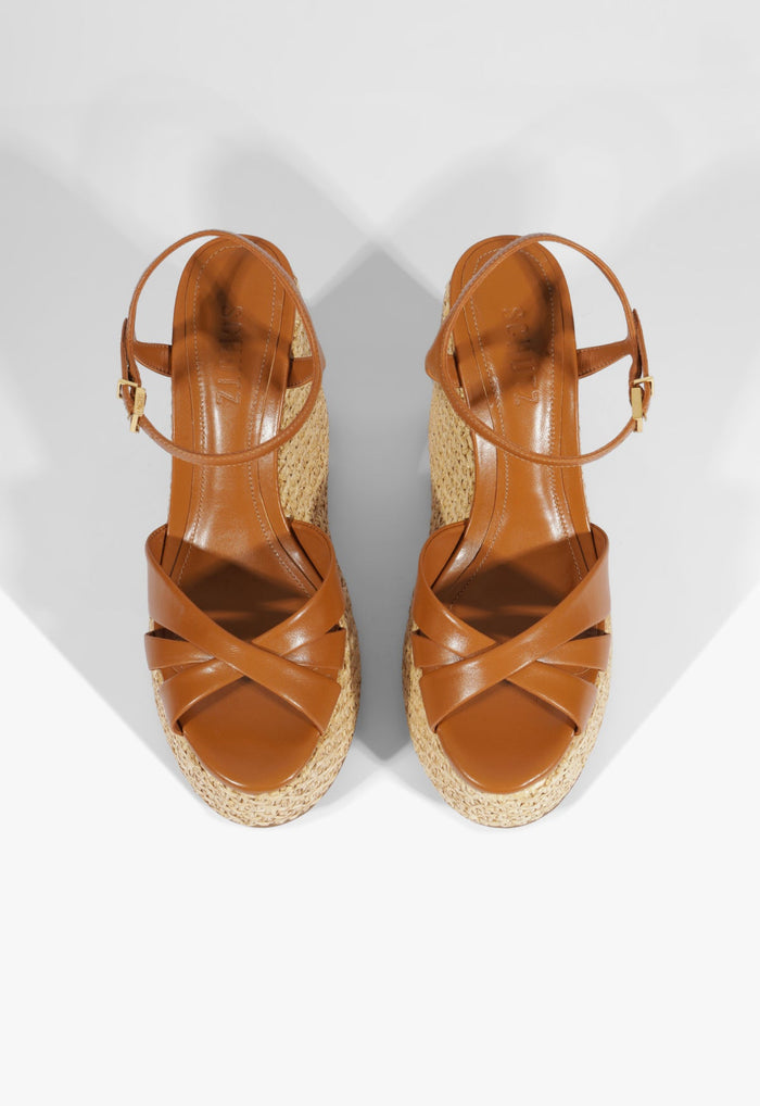 Keefa Raffia Wedge Sandal - Schutz Shoes