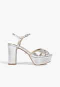 Keefa Sandal 5 Silver Metallic Leather - Schutz Shoes