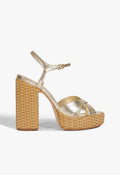Keefa Straw Sandal 5 Gold Metallic - Schutz Shoes