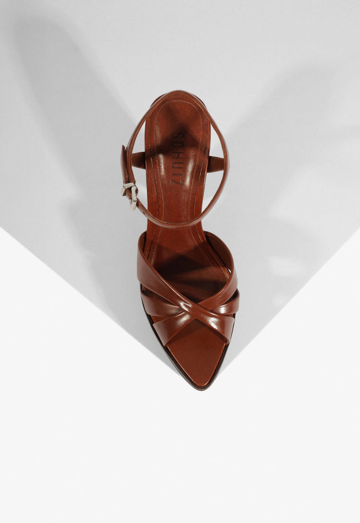 Keefa Wood Leather Platform Sandal - Schutz Shoes