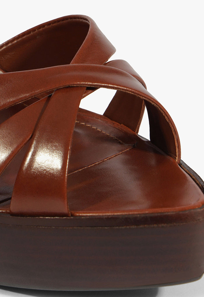 Keefa Wood Leather Platform Sandal - Schutz Shoes