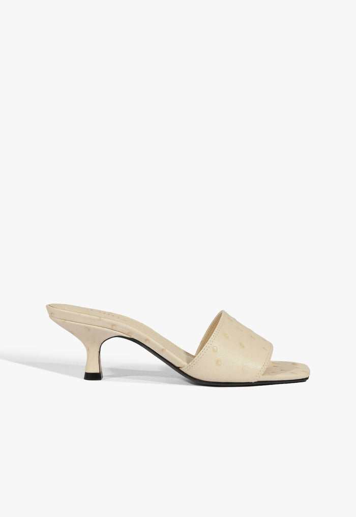 Kelsea Leather Sandal 5 Egg Shell Leather - Schutz Shoes