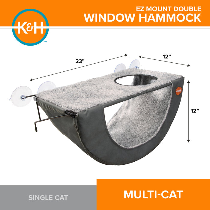 K&H EZ Mount Double Window Hammock Cat Window Perch