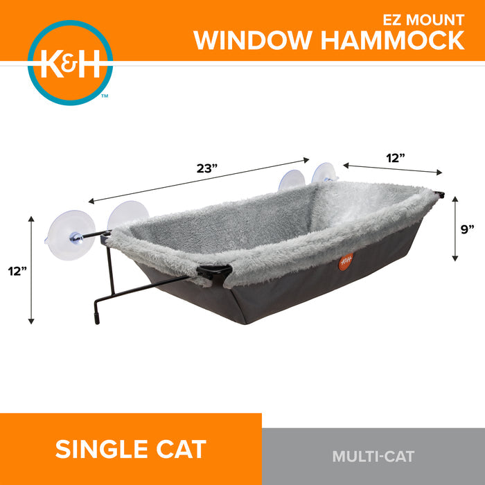 K&H EZ Mount Window Hammock Cat Perch Kitty Sill Window Bed