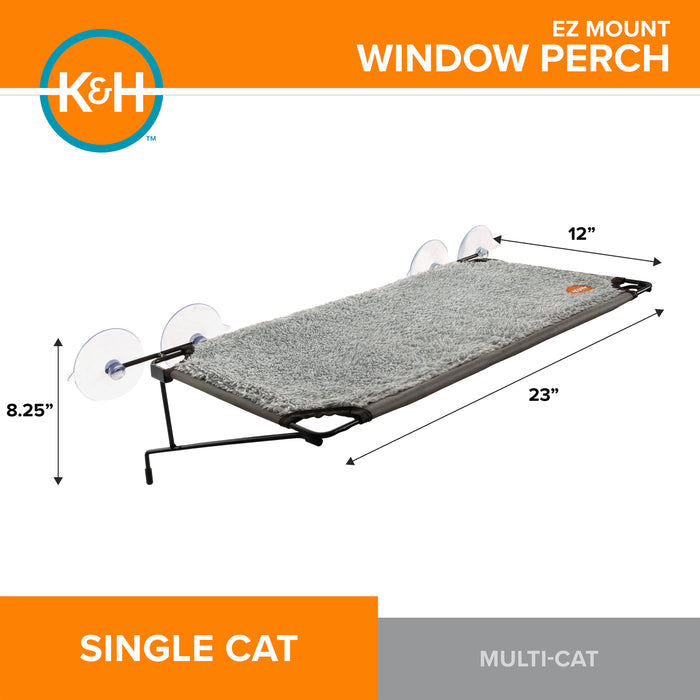 K&H Pet Products EZ Mount Cat Window Perch Kitty Sill Window Bed