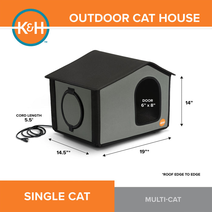 K&H Outdoor Kitty House Gray - Heated or Unheated