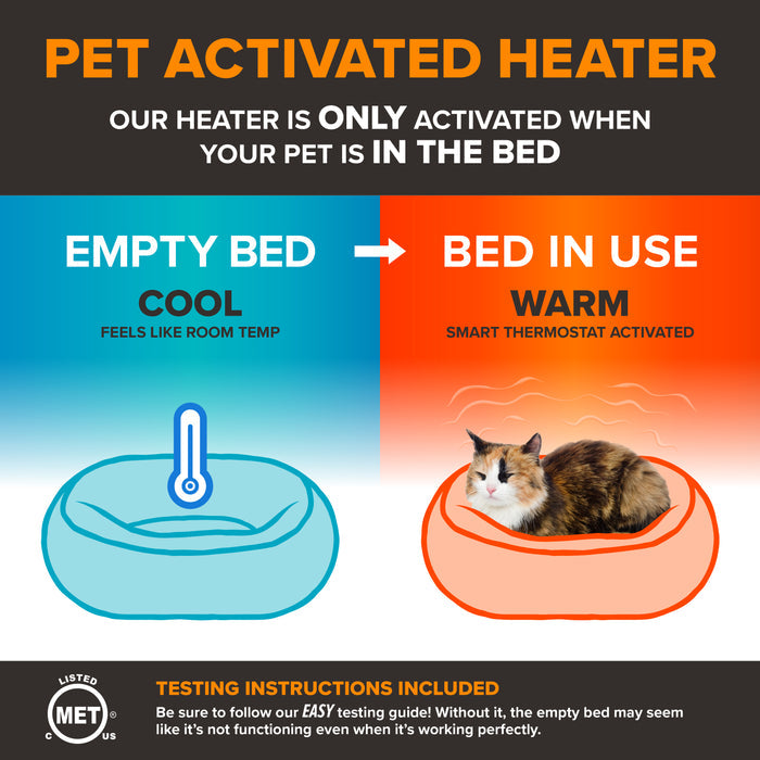 K&H Thermo Hooded Donut Heated Cat Bed