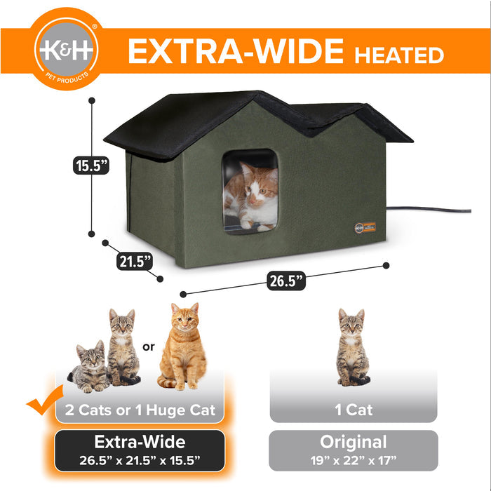 K&H Thermo Outdoor Kitty House Extra Wide (Heated & Unheated)
