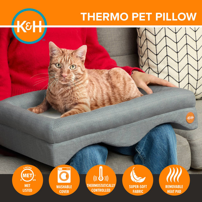 K&H Thermo Pet Pillow Indoor Heated Cat Lap Bed