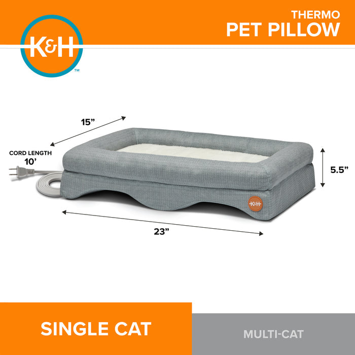 K&H Pet Products Thermo Pet Pillow Indoor Heated Cat Lap Bed
