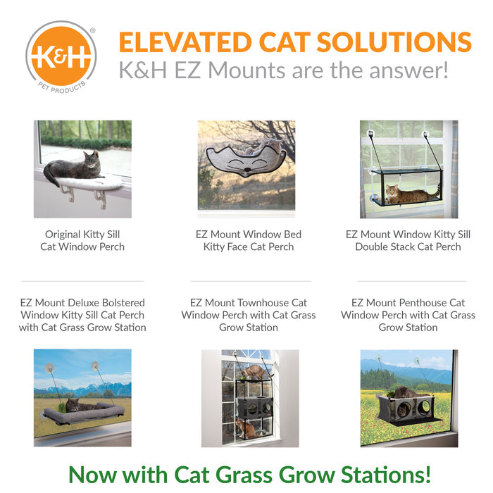 K&H Window Lounger Cat Perch with Cat Grass Grow Station
