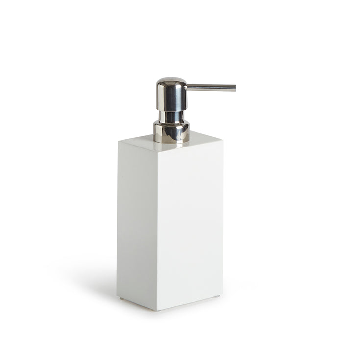 lacquer soap dispenser white - angle view