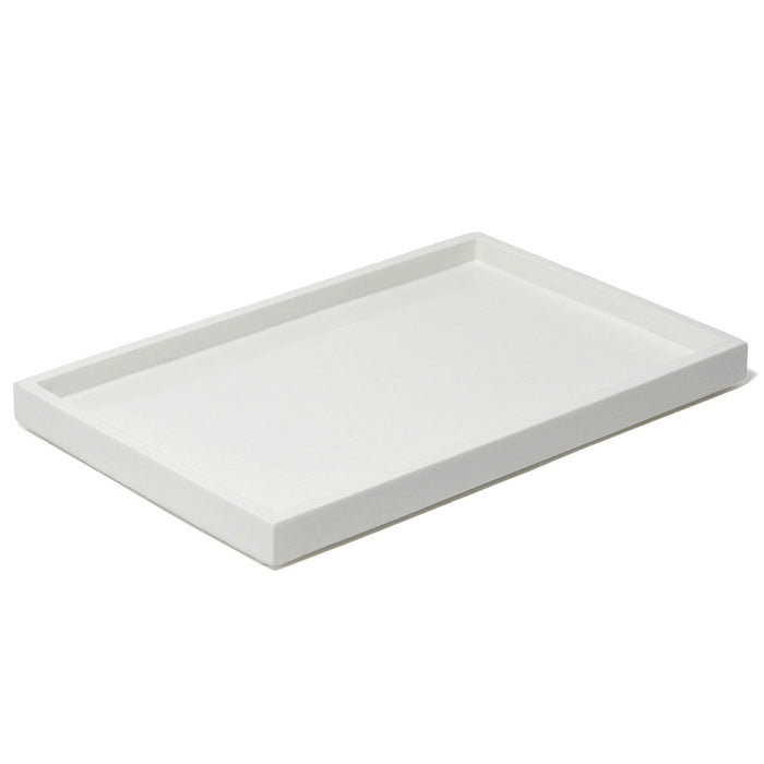 lacquer bath tray white - angle view