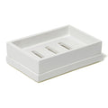 lacquer soap dish white - angle view