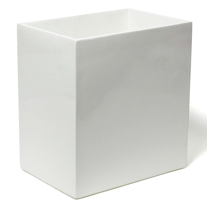 lacquer wastebasket white - angle view