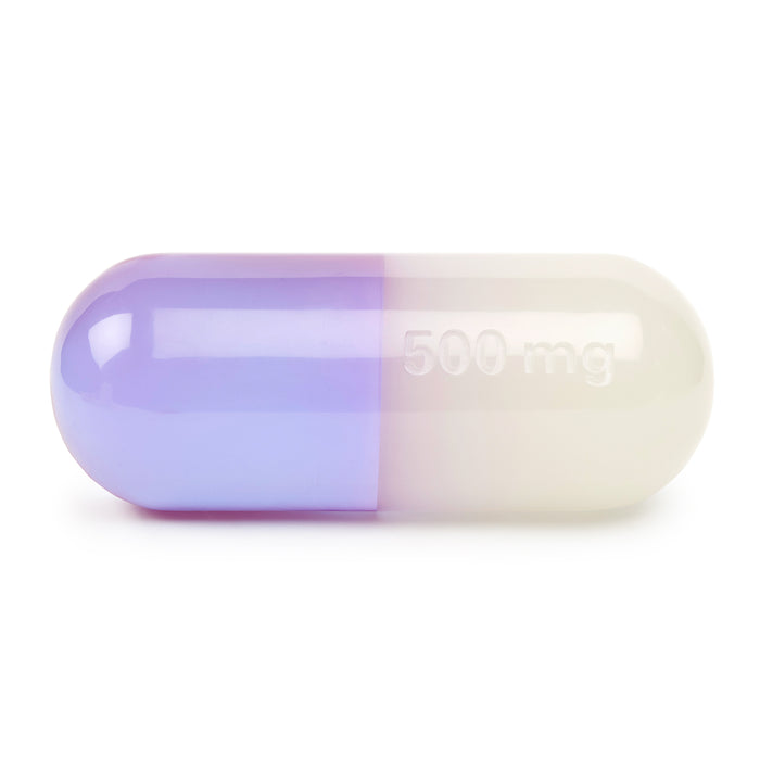acrylic pill large purple - front view