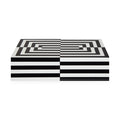 op art lacquer box large black white - front view