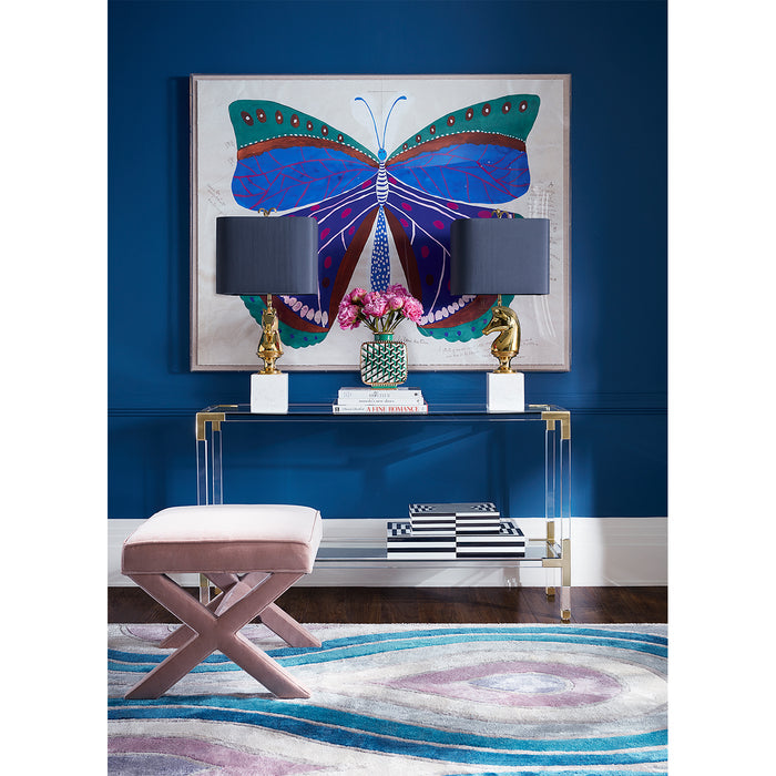 large op art lacquer box jacques console cheval table lamps - styled view