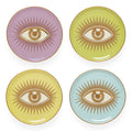 le wink coasters porcelain multicolor gold - front view