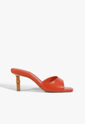 Leena Bamboo Leather Sandal 5 Orange Clay Leather - Schutz Shoes