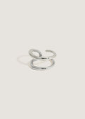 Lena Double Passage Sculptural Ring/Ear Cuff Silver