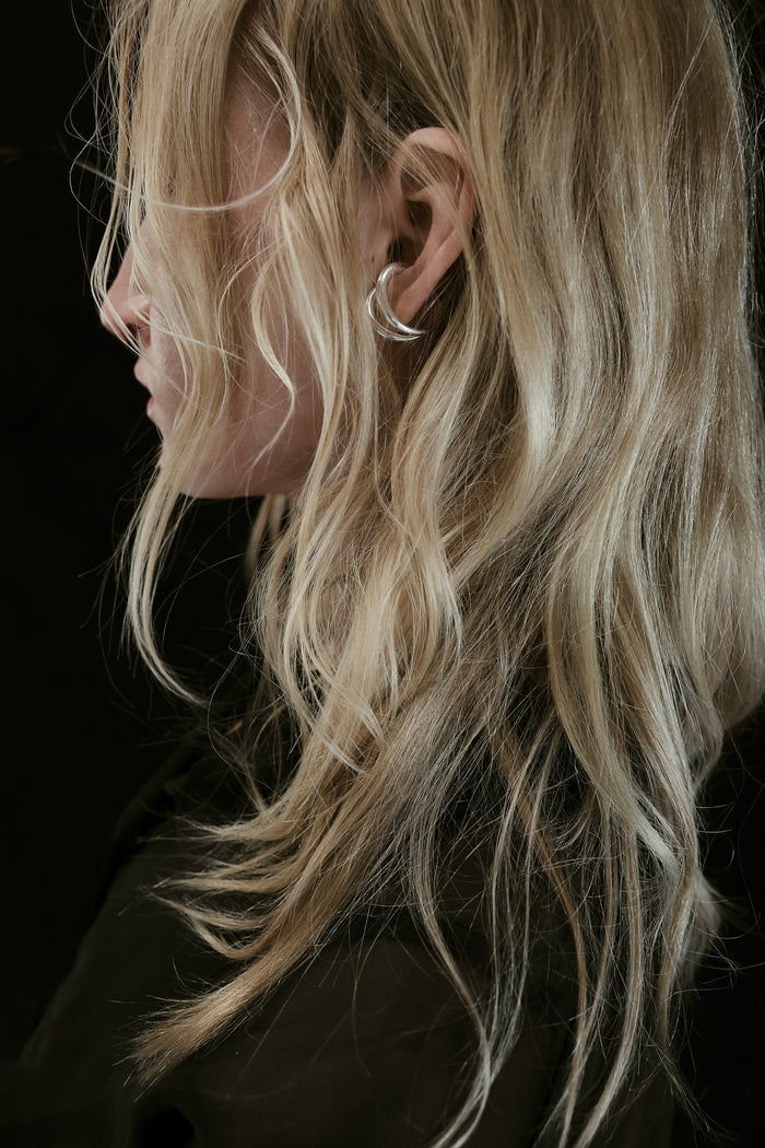 Lena Double Passage Sculptural Ring/Ear Cuff Silver