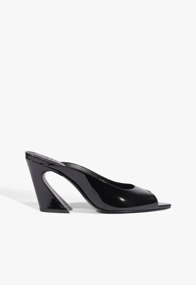 Lexi Block Mule Leather Sandal 5 Black Patent Leather - Schutz Shoes