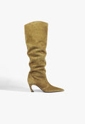 Lexi Mid Slouch Leather Boot 5 Dried Olive Suede - Schutz Shoes