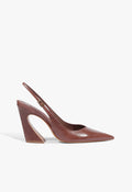 Lexi Sling Block Leather Pump 5 Brown Leather - Schutz Shoes
