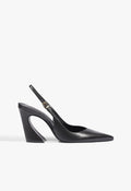 Lexi Sling Block Leather Pump 5 Black Leather - Schutz Shoes