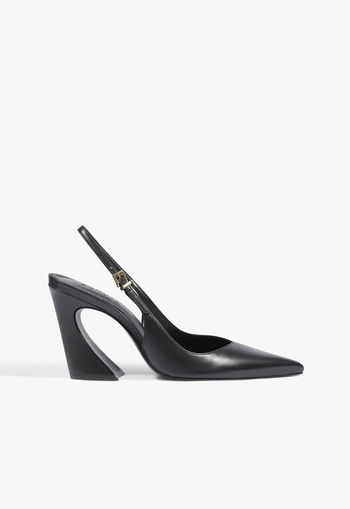 Lexi Sling Block Leather Pump 5 Black Leather - Schutz Shoes
