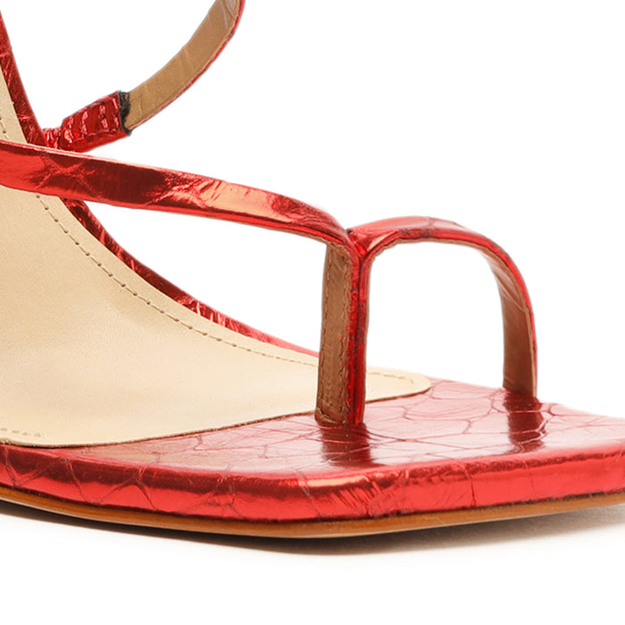 Lily Metallic Crocodile-Embossed Leather Sandal - Schutz Shoes
