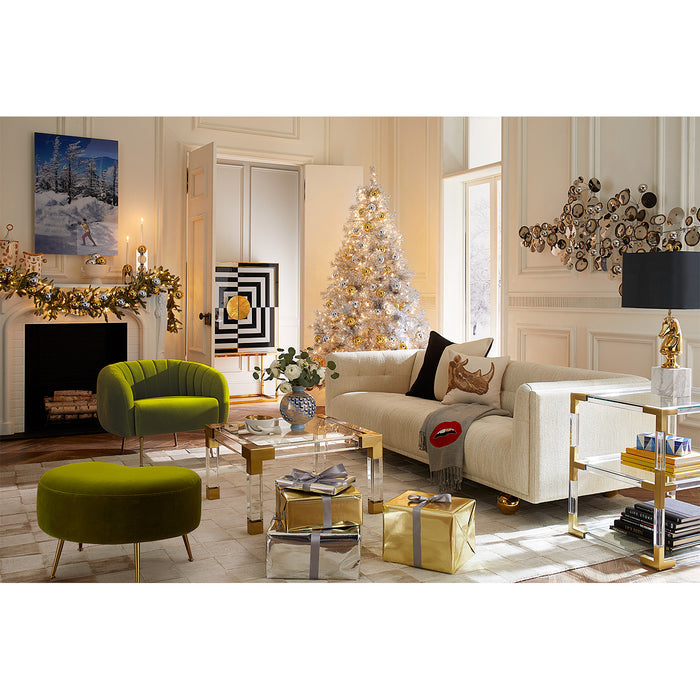 lips embellished throw claridge sofa jacques cocktail table christmas tree - styled view