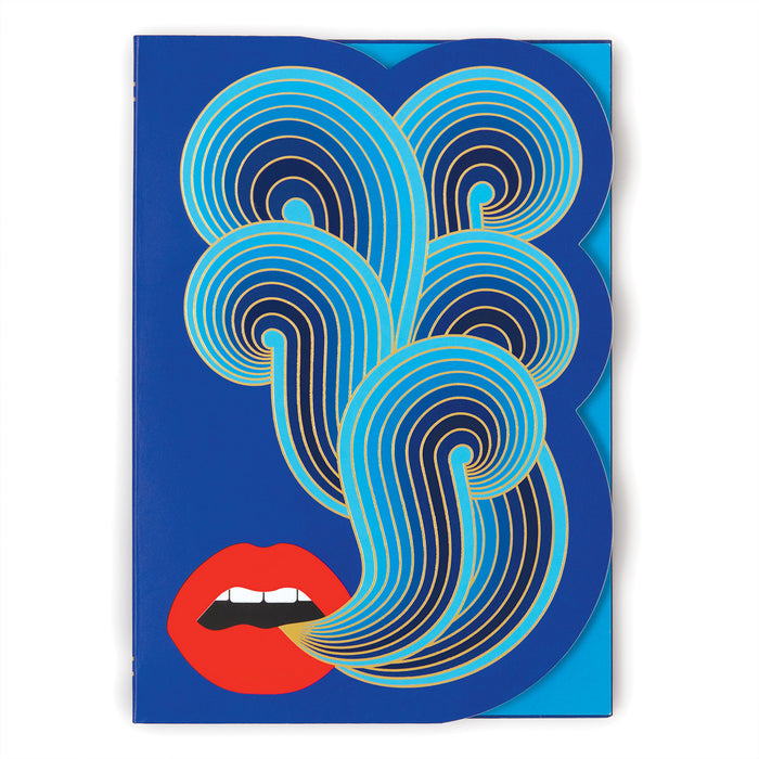 lips journal blue - front view 1