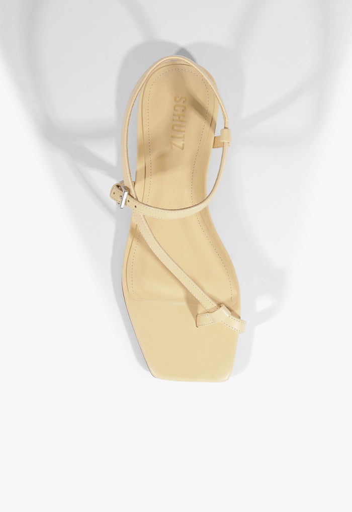 Lisa Beige Suede Flat Sandal - Schutz Shoes