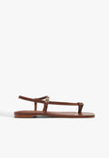 Lisa Leather Flat Sandal 5 Cognac Leather - Schutz Shoes