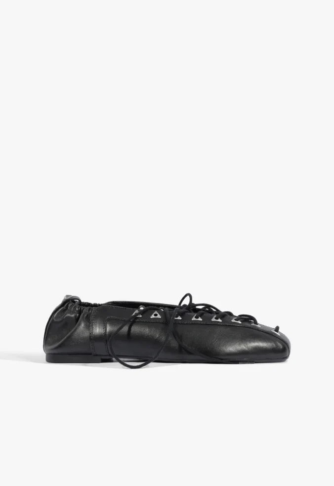 Lola Leather Flat 5 Black Leather - Schutz Shoes