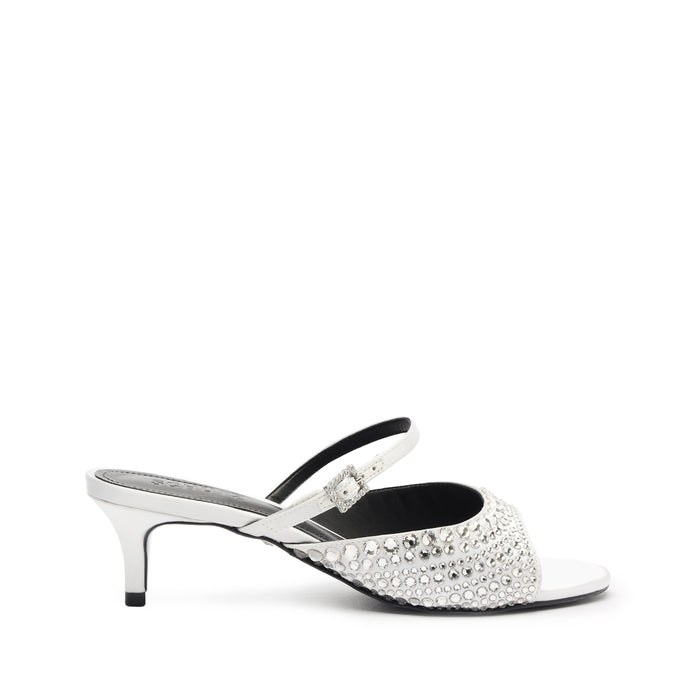Louise Low Satin Sandal 5 White Satin - Schutz Shoes